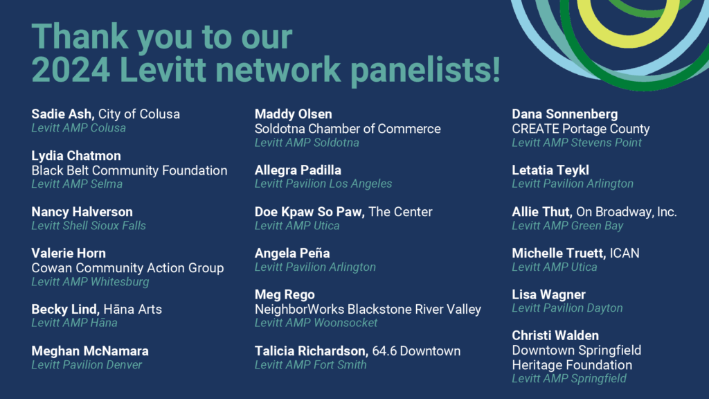 Graphic that reads "Thank you to our Levitt network panelists!"