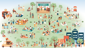 Illustration: Building social capital on Levitt lawns